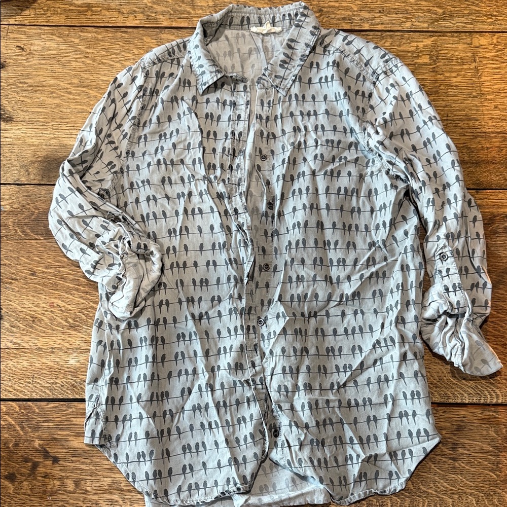Jane and Delancey Gray Patterned Shirt